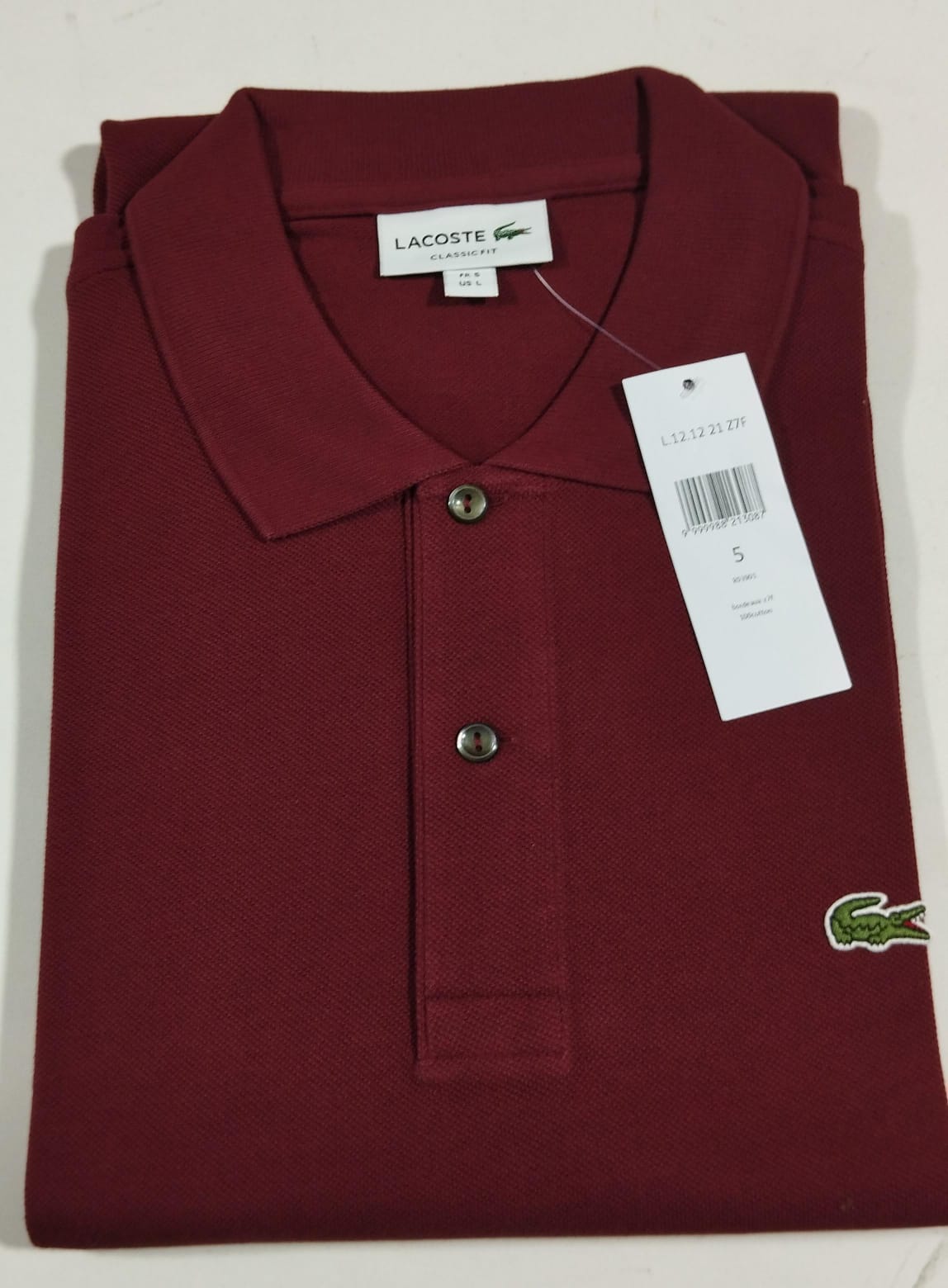 Camisero original Lacoste Borgoña